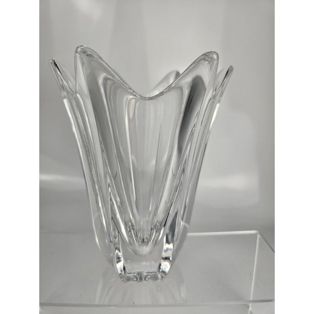 Set Of‎ 2 Orrefors Crystal Belle Tulip Flower Vases 5 7/8 Inch Paneled Lovely